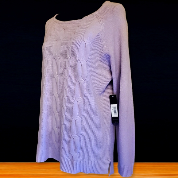NWT Cyrus Lavender Mock Cable Comfy Sweater Sz XL - Picture 2 of 9